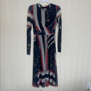Hm long blue pattern dress